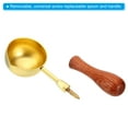 thumbnail image 4 of Uxcell 3.7" Wax Seal Spoon, Wax Sealing Melting Spoon Brass Vintage Wooden Handle for Wax Seal, Golden Open Mouth, 4 of 7