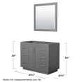 thumbnail image 4 of Wyndham Collection Miranda 42" Wood Single Bathroom Vanity in Gray/Nickel Trim, 4 of 5