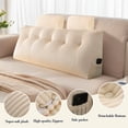 thumbnail image 3 of Eurhowing Queen Wedge Pillow for Bed, Triangular Headboard Pillow with 2 Roll Pillows, Reading Pillows Backrest Wedge Pillow (Beige, 60”x20”x8”), 3 of 11