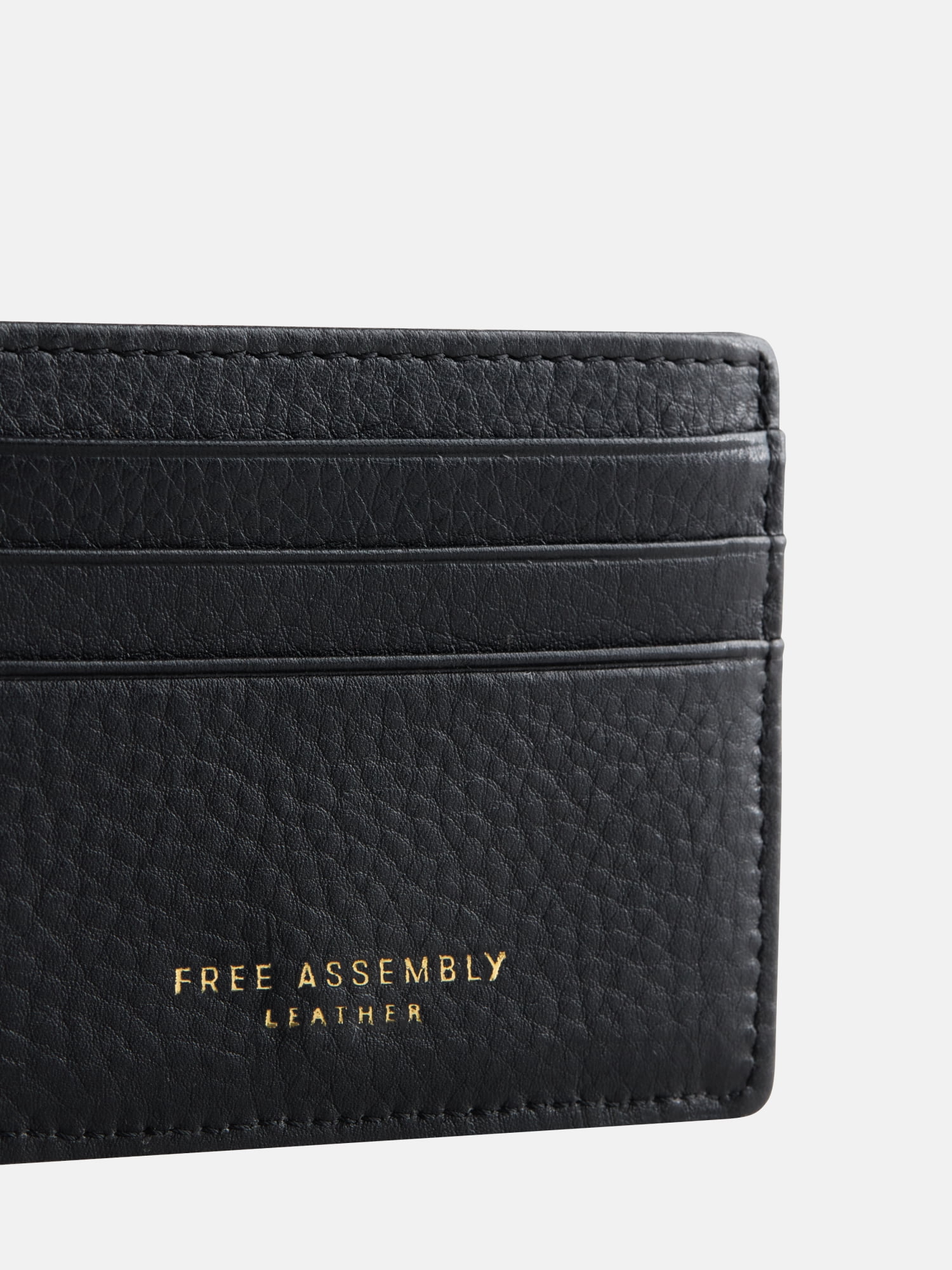 Free Assembly Pebbled Leather Card Case, Black