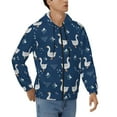 thumbnail image 4 of Zip Up Hoodies for Men - Bohemian Cute Duck Navy Blue Long Sleeve Comfrt Men'S Fashion Hoodies & Sweatshirts, Jackets for Men Hoodies Pullover Clothing Clothes with Pouch, 4 of 5