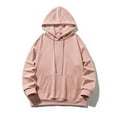 thumbnail image 2 of Vedolay Men Hoodies Casual Loose Hooded Long-Sleeved Sweater Solid Color Top Pink,2XL, 2 of 4