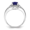 thumbnail image 5 of Auriga Fine Jewelry 925 Sterling Silver Rhodium plated Diamond and Sapphire Engagement Ring Size 5 for Women, 5 of 6