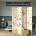 thumbnail image 2 of Oriental Furniture 7 ft. Tall Cherry Blossom Shoji Screen - Natural - 4 Panel, 2 of 6