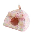 thumbnail image 4 of Casa de nido de pájaros cálidos de invierno, carpa de lecho de cueva de escondite, cabaña de cobertizo para pájaros colgando hamaca para loros, azules Rosa, 4 of 9