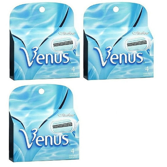 Gillette Venus Women's Refill Razor Blade Cartridges, 4 ct (Pack of 3)