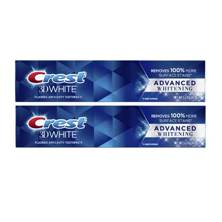Crest 3D White Advanced Whitening Toothpaste  5.2 Ounce - Pack of 2