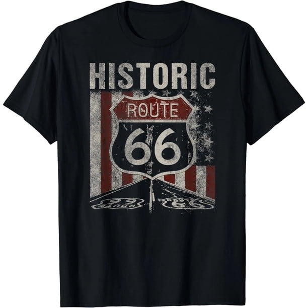 Camiseta de Mujer con Señal Vintage de la Ruta 66 - Autopista Histórica de EE.UU.