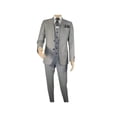 thumbnail image 2 of Men Suit BERLUSCONI Turkey 100% Italian Wool Super 180's 3pc Vested #Ber10 Gray, 2 of 11