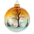 thumbnail image 2 of STP Goods Village at Sunrise Christmas Ball Ornament in Gift Box 3.15" (8 cm) Hand-Painted Christmas Tree Ornament with Panoramic Design Collectible Christmas Tree Hanging Decoration, Orange Blue, 2 of 3