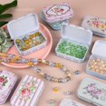 thumbnail image 4 of Framendino, 6 Pack Mini Tinplate Boxes Floral Tin Trinket Jewelry Coin Box Small Containers with Lid for Bead Storage Case (Random Color), 4 of 7