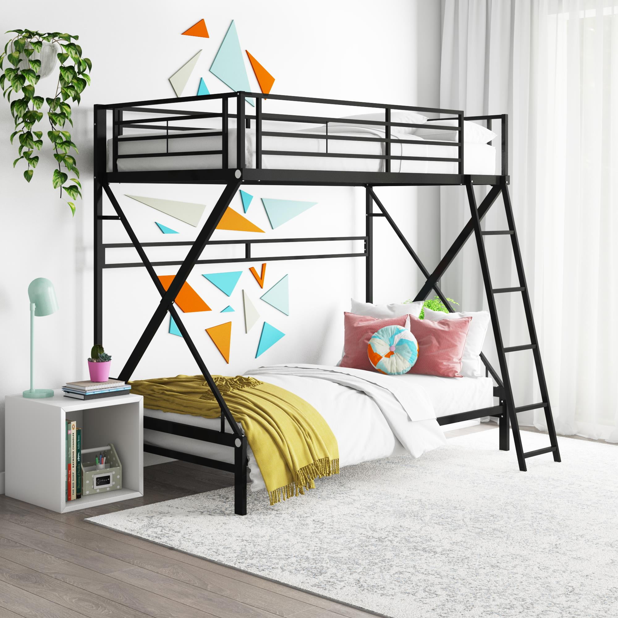 Dhp X Twin Over Metal Bunk Bed, Dhp Miles Metal Bunk Bed Black Twin Over Full