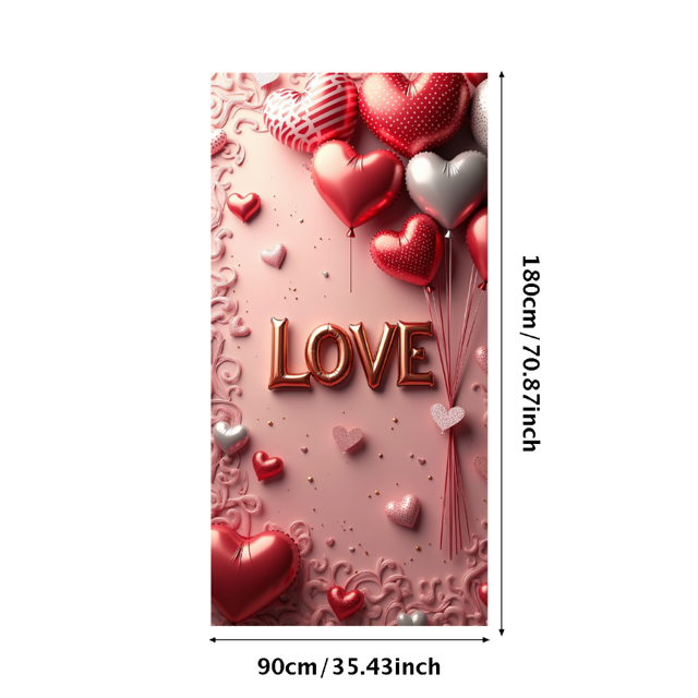 Love Heart Backdrop Banner Valentine's Background Romantic Party Wedding Photography Props Decorations Special Event Photo Booth Display