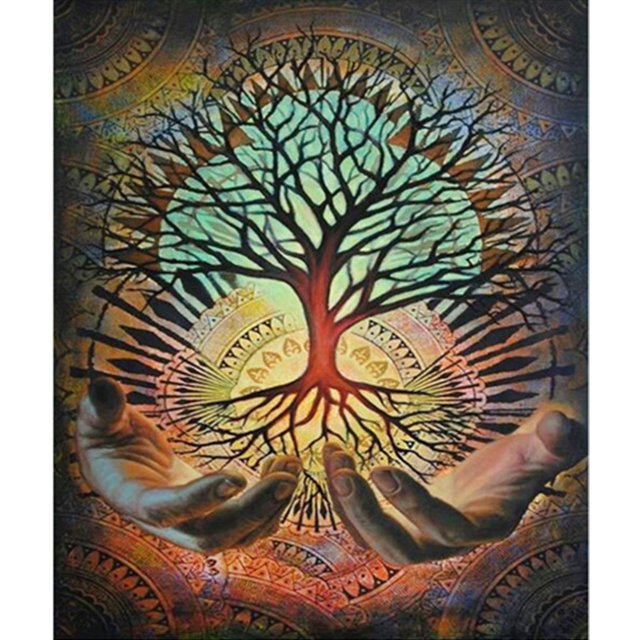 Taladro diamante pintura (DB5941) 5D DIY completo árbol Cruz puntada bordado Kit 20X30cm FLhrweasw Nuevo