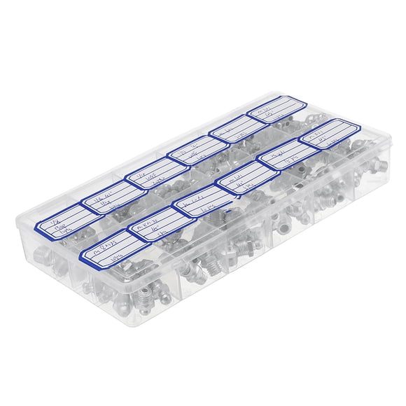 130Pcs Boquillas de engrase hidráulicas Kits de surtido de engrase de engrase de metal galvanizado K Tomshoo Pezón de grasa