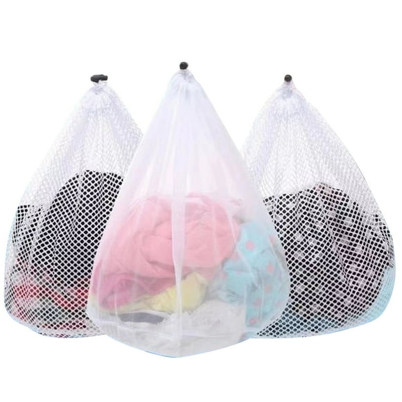 Okaka 3 Pcs Sacs à Linge en Filet Sacs de Lavage en Filet pour Machine à Laver Jumbo pour Collège, Dortoir et Appartement 28 x 26 Pouces (3 TTG )
