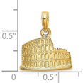 thumbnail image 4 of Solid 14K Yellow Gold Textured 2-D Coliseum Charm - 16.95mm, 4 of 6
