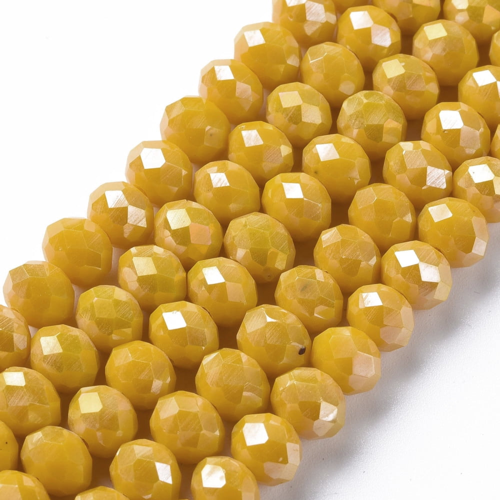 20Strand Electroplate Glass Beads Strands Faceted Rondelle Mixed Color 6x5mm Hole: 1.2mm about 87~93pcs/strand 16.14'' inch~17.44 inch(41cm~44.3cm)