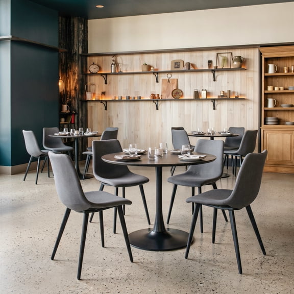 Daniel Dining Chair Gray Dining Chair, Modern Style, Comfy and durable polyester fabric, Plywood, Indoor Dining