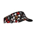 thumbnail image 2 of Xecao Houndstooth Green Red for Adult Sun Cap offers versatile sun protection with adjustable Velcro for a secure fit., 2 of 8
