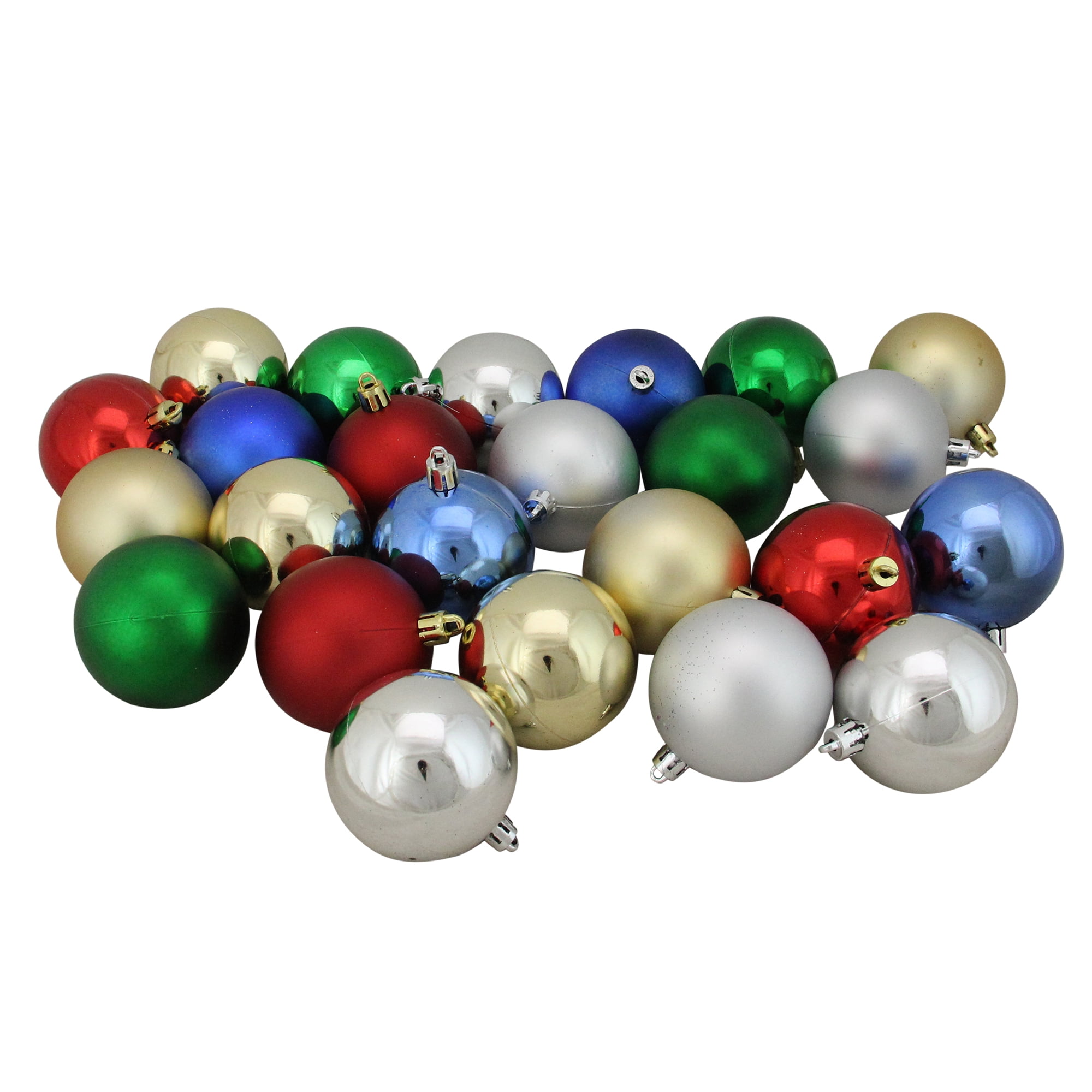 Northlight 24ct Shatterproof Shiny and Matte Christmas Ball Ornament