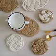 thumbnail image 1 of insstyletablematlinenstrawwovencoasterpotmatcottonthreadanti-scaldingheatinsulationpadroundmat, 1 of 5