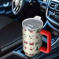 thumbnail image 6 of Beige Christmas Santa and Train Pattern Tumbler with Handle and Lid,40oz Double Wall Vacuum Insulated Tumbler,Cups Gift for Women and Men, 6 of 7