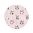 thumbnail image 2 of JSDART 60 inch Round Beach Towel Blanket Cute Pattern Panda Bear on Light Pink Different Gestures Travel Circle Circular Towels Mat Tapestry Beach Throw, 2 of 2