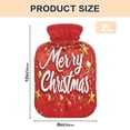 thumbnail image 3 of 2L Hot Water Bottle with Soft Velvet Cover PVC Hot Water Bag for Pain Relief Long-Lasting Warmth Calligraphy Of Merry Christmas, 3 of 8