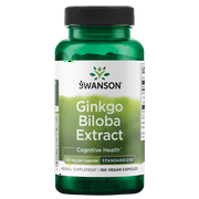 Swanson Standardized Ginkgo Biloba Extract Vegetable Capsules, 120 mg, 100 Count