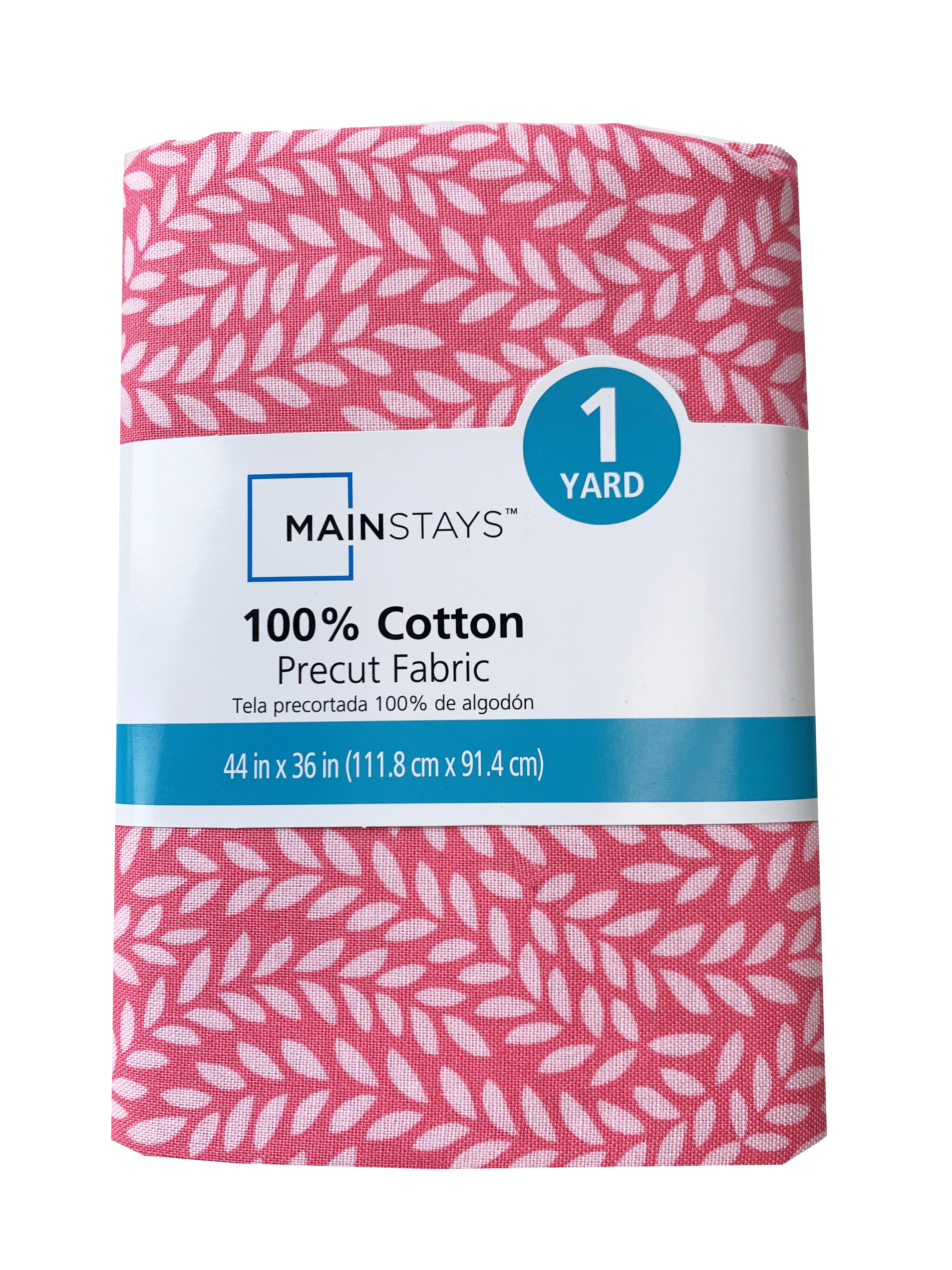 Mainstays 100% Cotton 1 Yard Precut Fabric Pink Vine