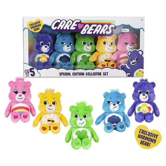 NEW Care Bears - 9" Bean Plush - Special Collector Set - Exclusive Harmony Bear Included!