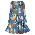 thumbnail image 5 of Animal Dog Cute Paw Print Long Sleeve Dresses For Women Vintage Elegant Party Dress Oversized V-neck Dress S-8XL, 5 of 7
