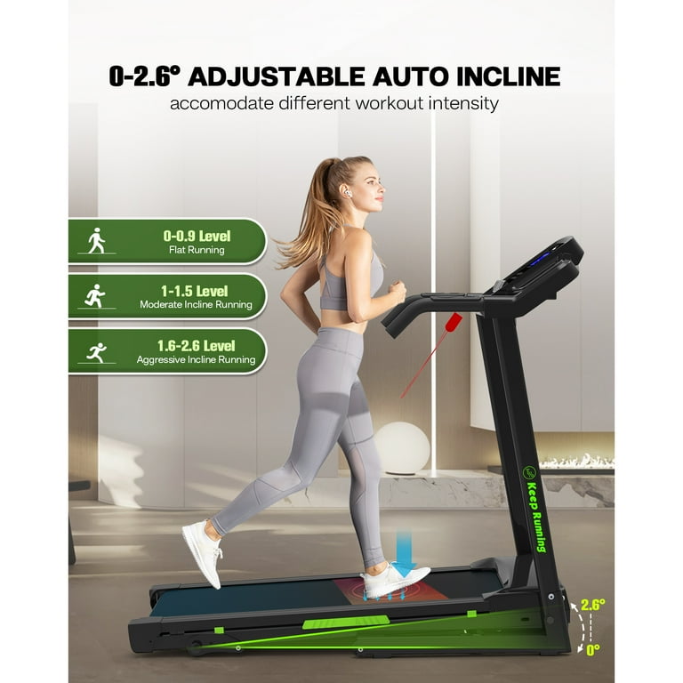 3.5HP 330 LBS Weight Foldable Electric Running Walking Machine with Bluetooth APP for Home Fitness Jogging Exercise Easy Installation and Space