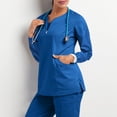 thumbnail image 3 of NAMTYQX Scrub Shirts for Women Scrubs for Women Set Christmas Scrub Tops Green Tops for with Pockets Royal Blue Size S, 3 of 4