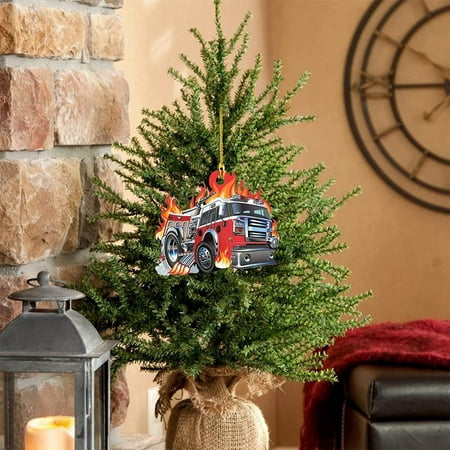 

Diy Fireman Equipment Hanging Pendant For Christmas Tree Decoration With Lanyard Car Rearview Mirror Backpack Pendant Crafts Collection Gift