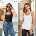 thumbnail image 2 of Beautyin Women's Tank Top with Shelf Bra Adjustable Wide Strap Camisole Cotton Undershirt 2 packs, 2 of 7