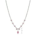 thumbnail image 2 of Forever Facets Women's Platinum over Sterling Silver Pink & White CZ Necklace, 2 of 7