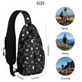 thumbnail image 5 of Sling Backpack,Black Halloween Occult Patterns Crossbody Bag with Water Bottle Holder,Waterproof Sling Bag for Men/Women with Chest Phone Holder for Hiking,Travel, 5 of 6
