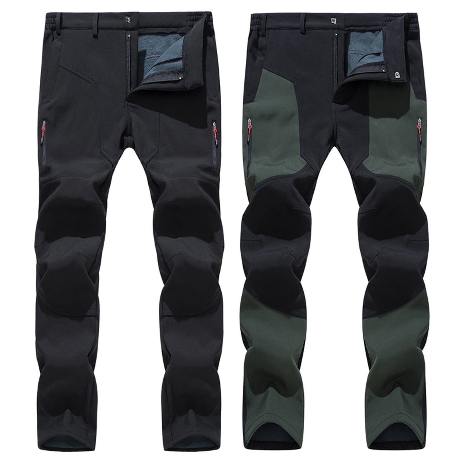 Amazon.com: Men's Winter Cargo Joggers Fleece Lined Elastic