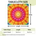 thumbnail image 2 of Colorful Tie Dye Mandala Pattern Square Fitted Tablecloth with Elastic Edge,Square Table Cover,Washable Elastic Table Cover for Home Kitchen Party Decor 36"x36", 2 of 6