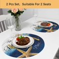 thumbnail image 5 of Coastal Starfish Round 13 Inch Placemats Set of 2, Nautical Beach Ocean Creature Wood Plank HeatResistant Non Slip Place Mats for Dining Table, Wipeable Braided Kitchen Table Mats for Housewarming, 5 of 9