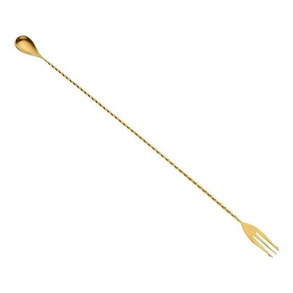 Mercer Barfly 19.6" Bar Spoon with Fork | Gold Plated