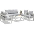 thumbnail image 6 of Heynemo Outdoor PatioAluminum Furniture Coffee Table All-Weather Outdoor Metal Coffee Table Modern Rectangle Coffee Table for Balcony Garden, Light Grey, 6 of 12