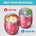 thumbnail image 4 of Christmas 12oz Stainless Steel Insulated Wine Tumbler with Lid and Straw – Double Wall Vacuum Mug for Hot & Cold Drinks, 304 Steel Interior, Sweat-Free Design, 4 of 5