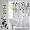 thumbnail image 6 of Long 72"x84" Sage Green Eucalyptus Shower Curtain Set with Hooks,Watercolor Plant Leaves with Floral Bathroom Curtain,Waterproof Washable Fabric for Bathroom Decor, 6 of 6
