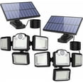 thumbnail image 1 of Luces solares con sensor de movimiento para interiores y exteriores, luces solares LED impermeables para exteriores, focos solares de 4 cabezales para patio trasero al aire libre para el hogar - Lo, 1 of 5