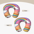thumbnail image 3 of Memory Foam Travel Neck Pillow For Airplane Car Home Portable Soft Plush Removable Washable Cover Neck Support Pillows Rainbow Cloud Axolotl, 3 of 8