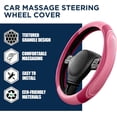 thumbnail image 6 of Car Steering Wheel Cover - Microfiber Leather Steering Wheel Wrap Sports 14.5-15 Inch Steering Wheel Cover Non-Slip for Men Women Pink & HotPink Color, 6 of 8