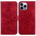 thumbnail image 2 of TECH CIRCLE For iPhone 13 Pro Max Wallet Case for Women, Premium PU Leather Floral Flip Cover with Card Holder, Kickstand Feature Protective Purse Case for Apple iPhone 13 Pro Max 6.7" 2021,Red, 2 of 8